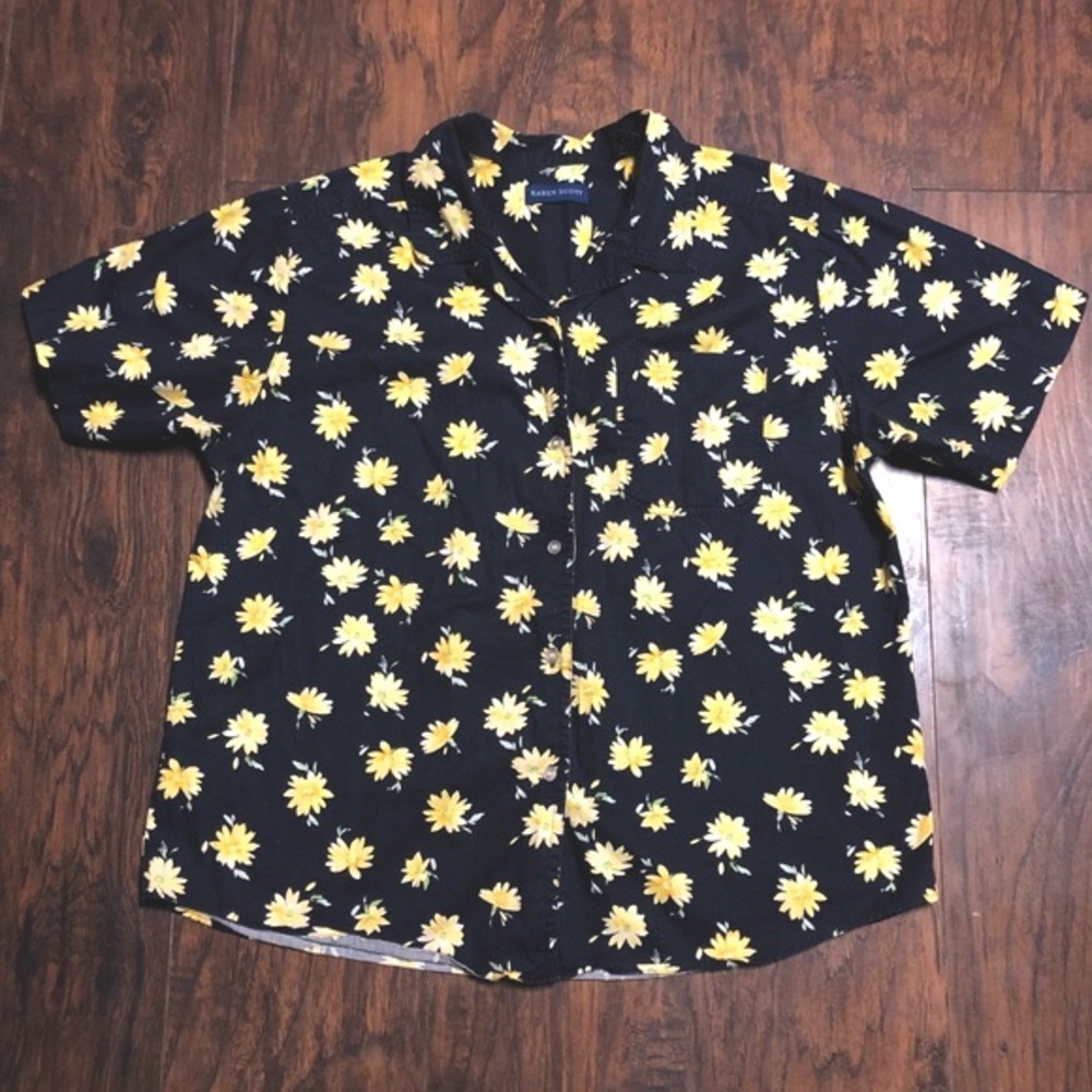 Karen Scott Floral Button Up Shirt Size L
